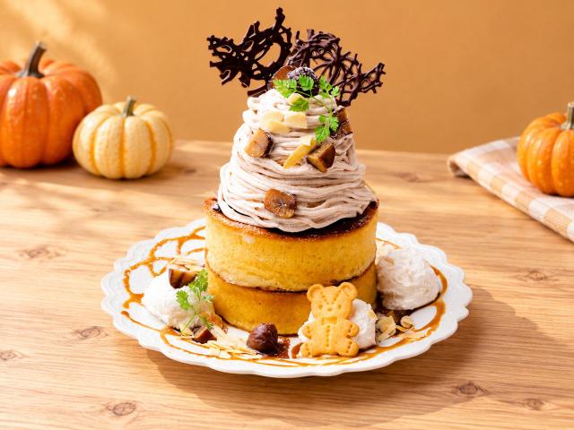 秋薫る 贅沢モンブランホットケーキ